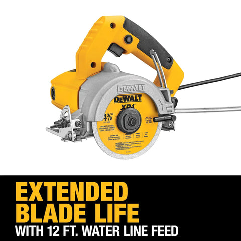 Wet Tile Saw For Masonry Projects With 4-3/8 Inch Diamond Blade, 10.8 Amp Motor, Lightweight 6.6 Lb Portable Design