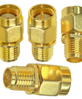 4 Pack SMA To RP SMA Coax Connector Adapter Kit Low Loss Gold Plated Brass Cables For Radio Antenna Audio Video Ham