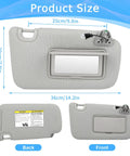 Sun Visor Pair Set For Nissan Sentra 2013 2019 Driver And Passenger Side Grey Replacement With 2 Retainer Clips Non Illuminated