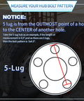 Diagram showing 5-lug bolt pattern measurement for Trailer Hub Kit Five Lug Four Point Five Inch For Two Thousand Pound EZ Lube Axle