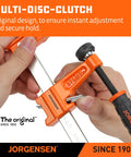 Close-up of multi-disc clutch on 6 Inch Bar Clamp Set 2 Pack Steel F Clamp Light Duty 300 Lb Load Capacity
