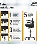 5 step installation guide for Heavy Duty Class 4 Gas Cylinder Replacement Kit For Desk And Gaming Chairs With Universal Fit