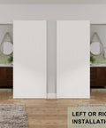 Premium Fluted Panel Concealed Barn Door 36 By 84 Inches smooth sliding interior view for left or right installation