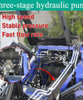 Mini Crawler Skid Steer Loader 22 HP With Dual Cooling System showing three-stage hydraulic pump details