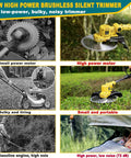 Cordless Weed Wacker For Dewalt 20V Max Battery Compatible 4 In 1 Electric Weed Eater With Five Blade Options and illustrations