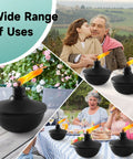 Six Pack Metal Table Top Torches With 23.5 Oz Citronella Fuel For Outdoor Parties And Garden Decor in various settings