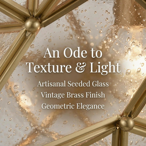 Close-up of Moravian Star Flush Mount Ceiling Light With Seeded Glass Shade 12.8 Inch Gold Brass Fixture highlighting texture.