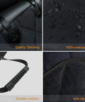 Close-up of Backseat Dog Car Seat Cover Waterproof, Nonslip And Scratch-Proof Protector with stitching, anchors, and waterproof surface.