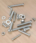 Over 1,000 Piece Metric Flat Head Hex Bolts and Nuts Kit M3 M4 M5 M6 Cross Recessed Fasteners Durable Assortment for DIY Projects, Electronics, Woodworking and Repairs, silver bolts and nuts on wood