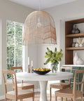 Handwoven Rattan Pendant Lighting Rope Lamp Shade For Indoor Hanging Ceiling Light, Natural Eco Friendly Lampshade, Dining Room