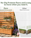 Comparison of Must Have Outdoor Wood Privacy Screen With Planter Box For Air Conditioner And Trash Can vs white fence