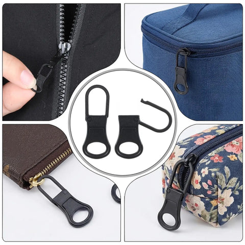10 Pack Metal Zipper Pull Replacement Tabs For Jackets, Jeans, Backpacks, Boots, Purses, Coats, Pants, Luggage, Detachable Zipper Head Repair Kit