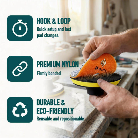 11 Piece 2 Inch Diamond Polishing Pads Kit Wet And Dry Grit 50 To 10000 for Stone Surfaces shown on a countertop