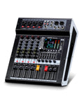 Four Channel Audio Interface Mixer With 256 DSP Bluetooth Connectivity 48V Phantom Power And Two 350W Amplifiers At 4 Ohms