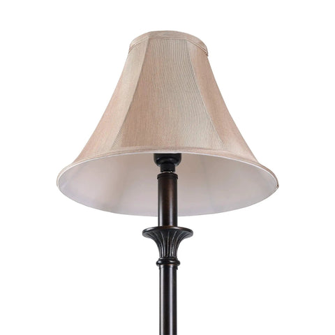 Emily Crackle Bronze Lamp Set, close-up of 30-Inch Tall Table Lamp with 11-Inch Bell Shade, vintage fluted look