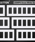 20 Pack 1 Gang Screwless Decorative Wall Plate Gloss Snow White Cover For Decorator Receptacle Outlet And Switch Seamless Edge Design Easy To Clean Durable USWP6 Size 4.69 Inch By 2.91 Inch Great For Home Renovations DIY Installations Apartments And High