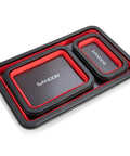 Three Size Collapsible Magnetic Parts Tray Set For Screws Bolts Nuts Washers Pins And Small Metal Parts, Red