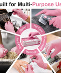 Top Tier Medical Grade Nitrile Exam Gloves Powder And Latex Free Pink Disposable Gloves 100 Count for salon, food prep, home health, and pet care.