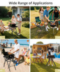 Foldable Grill Table For Camping And BBQ, Heavy Duty 180 Lb Capacity, Two Height Settings at outdoor events.