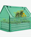 Raised Garden Bed With Cover And Greenhouse Kit All In One Galvanized Steel Planter Box For Outdoor Growing Dual Use