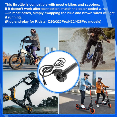 Q20 Full Twist Throttle With Rolling Bearing Ebike Cable Kit For Electric Dirt Bike No Grips 1.5M Cable Plug And Play Install Easy Upgrade For Smoother Acceleration And A Bangin Ride