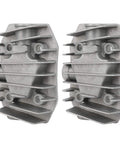 2 Pack Aluminum Air Compressor Cylinder Heads For 4/3/5P, 48mm By 72mm, Pneumatic Drive, Dual Heads, Cast Aluminum With Cooling Cover