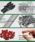 Waterproof Automotive Electrical Connector Kit With 367 Pieces Across 20 Sets Including 1 2 3 4 6 Pin Male And Female Terminals For 22 To 14 AWG Wire Harnesses Plus Crimping Tool With Easy Setup And Quick Connectors, PA66 and H62 brass parts