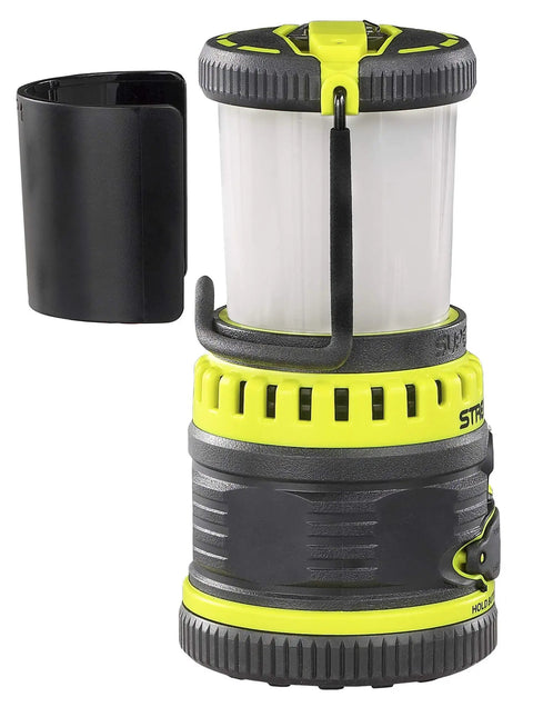 1100 Lumen Rechargeable Outdoor Hand Lantern Flashlight With 120V AC Charger And Portable USB Power Bank, Yellow, rugged design