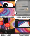 Dope Insulated Picnic Backpack With Lunch Box For Women And Men showing pockets and vibrant design