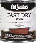 Fast Dry Interior Oil Based Wood Stain Red Mahogany Half Pint can for quick application on furniture and cabinets.