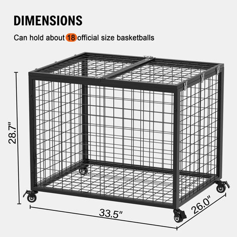 Smooth Rolling Ball Cart With Secure Lock And Hella Spacious Compartment For Garage Sports Gear Yoga Balls Basketball Storage Bin That Glides Effortlessly Indoors And Outdoors