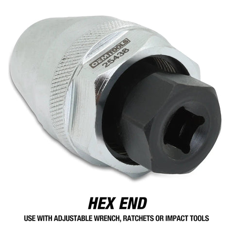 Durable Universal Stud Extractor For Damaged Bolts And Broken Studs, Fits 1/4 To 1/2 Inch Studs, OEMTOOLS 25438 close-up view