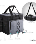 Portable Electric Cooler Bag And Thermoelectric Travel Fridge With 18 Liter Soft Sided Build, with carry handles and DC plug.