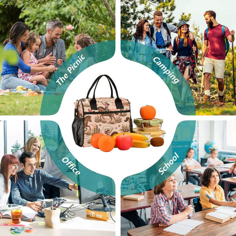 Insulated Lunch Bag Tote For Work And Outdoors Leak Proof Reusable Cooler With Shoulder Strap Easy To Clean And Stain Resistant 12L