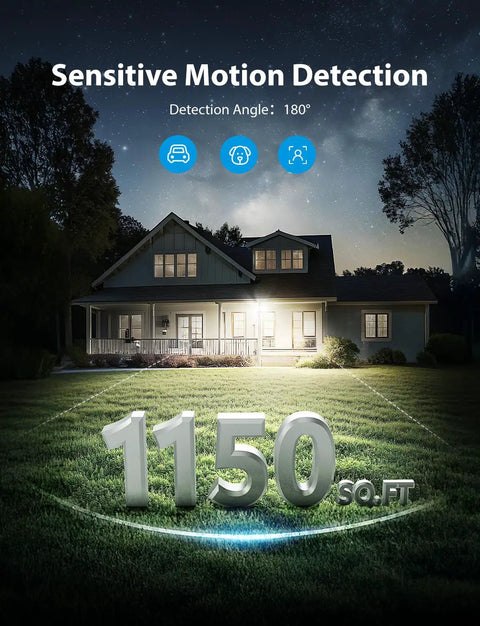 Solid Setup Dual Head Motion Sensor Outdoor Security Light Pumping Out Hella Bright 3200 Lumens With Crisp 6500K Glow, Hardwired Flood Lamp Offering Smooth Motion Tracking And Knockout Weather Shield For Yard Or Garage, Black