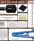 Must Have Watch Band Repair Kit For Metal Straps with link remover, spring bar pliers, pin punches, forks, hammer, and tools