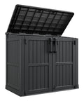 Outdoor Storage Cabinet 36 Cu Ft With Lockable Doors Portable Horizontal Resin Shed Waterproof Floor Included Easy To Assemble