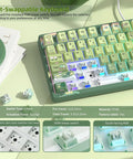 Slick 75 Percent Mechanical Gaming Keyboard With A Dope Color Multimedia Display Featuring Custom Gif Animations Rgb Backlit Keys And Smooth Typing Vibes For Windows And Mac Rigs showing hot-swappable switches and POM material.