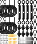 Shade Sail Hardware Kit 304 Stainless Steel All In One Installation Set For Triangle And Rectangle Outdoor Sun Shade Black Classic Style