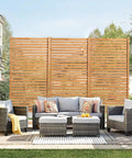 Wooden Privacy Screen For Outdoors 36 Inch Wide 73 Inch Tall Freestanding Panel With Stand Outdoor Divider for patio setup