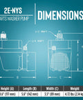 Dimensions diagram of Submersible Parts Washer Pump 115 Volt 1/40 HP 300 GPH Cast Aluminum Oil-Filled with 1/4 MNPT discharge
