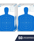 B27 Silhouette Paper Shooting Target 23 x 35 Inches 50 Pack for Handgun Training, Durable Heavyweight Target Sheets