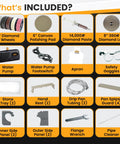 Included accessories for cabbing machine: diamond wheels, polishing pad, diamond paste, lamp, water system, and tools.