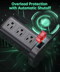 16 In 1 Tower Power Strip With 12 AC Outlets And 4 USB Ports Including USB C, 6.5 Ft Extension Cord, Surge Protector visible