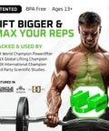 Man lifting weights wearing 6DS Weightlifting Mouthpiece For More Reps And Strength, Align Your Jaw For Better Posture And Stronger Lifts