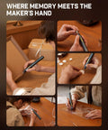 Person using Cordless Engraving Pen Kit With 5 Variable Speeds, Pro Grade Rechargeable Engraver Pen With 20 Bit Set on various materials
