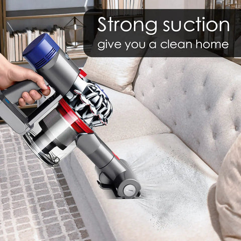 Mini Motorized Vacuum Attachment For Dyson V7 V8 V10 V11 V15 Cordless Stick Vacuums cleaning a sofa with strong suction