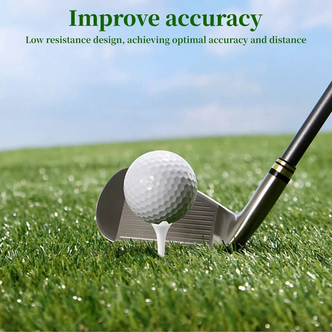 50 Pack Plastic Golf Tees 1.5 Inch Short Tees For Irons, Par Threes, Hybrids, And Driving Range Use with golf ball and club