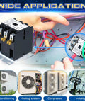 Beefy Three Pole 40 Amp HVAC Contactor With 24V Coil For Air Conditioners And Heat Pumps shown in use with wiring setup