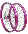 Purple 26 Inch Heavy Duty Bike Rim Wheel Set With Double Wall Aluminum Alloy 12 Gauge 48 Spokes Front And Rear Disc Brake Compatible